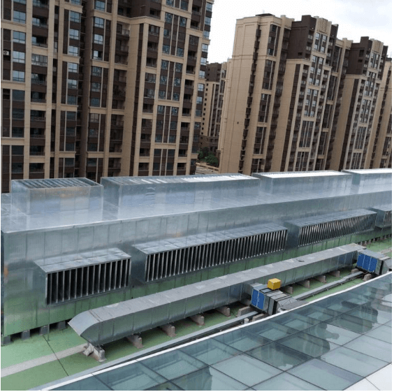 02 武漢天虹廣場(chǎng)樓頂冷卻塔降噪、冷卻塔噪音治理